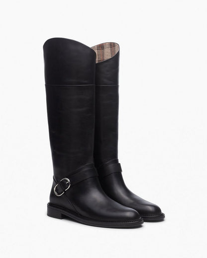 Hayden Leather Riding Boots - Black