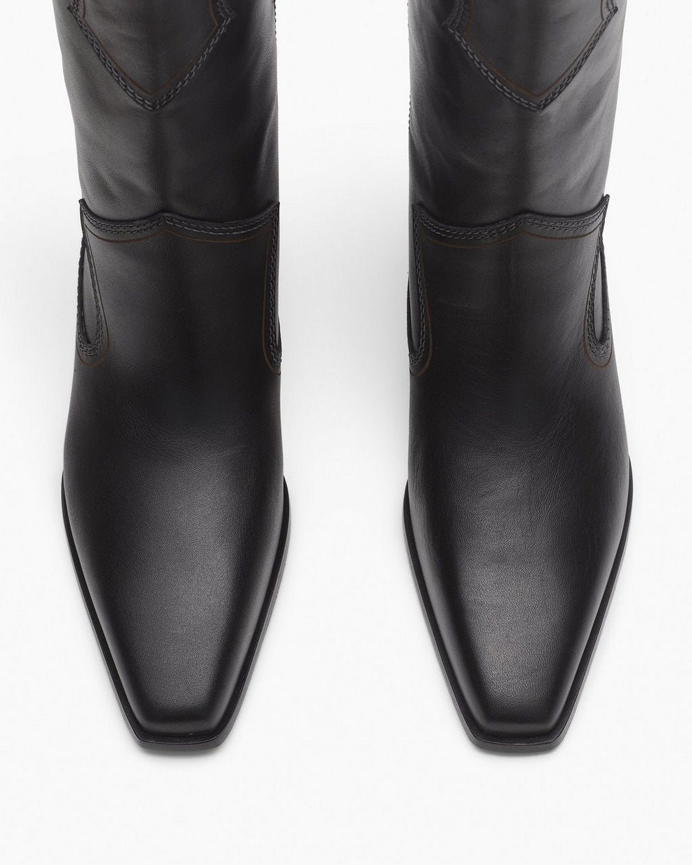 Joni Leather Cowboy Boots - Black