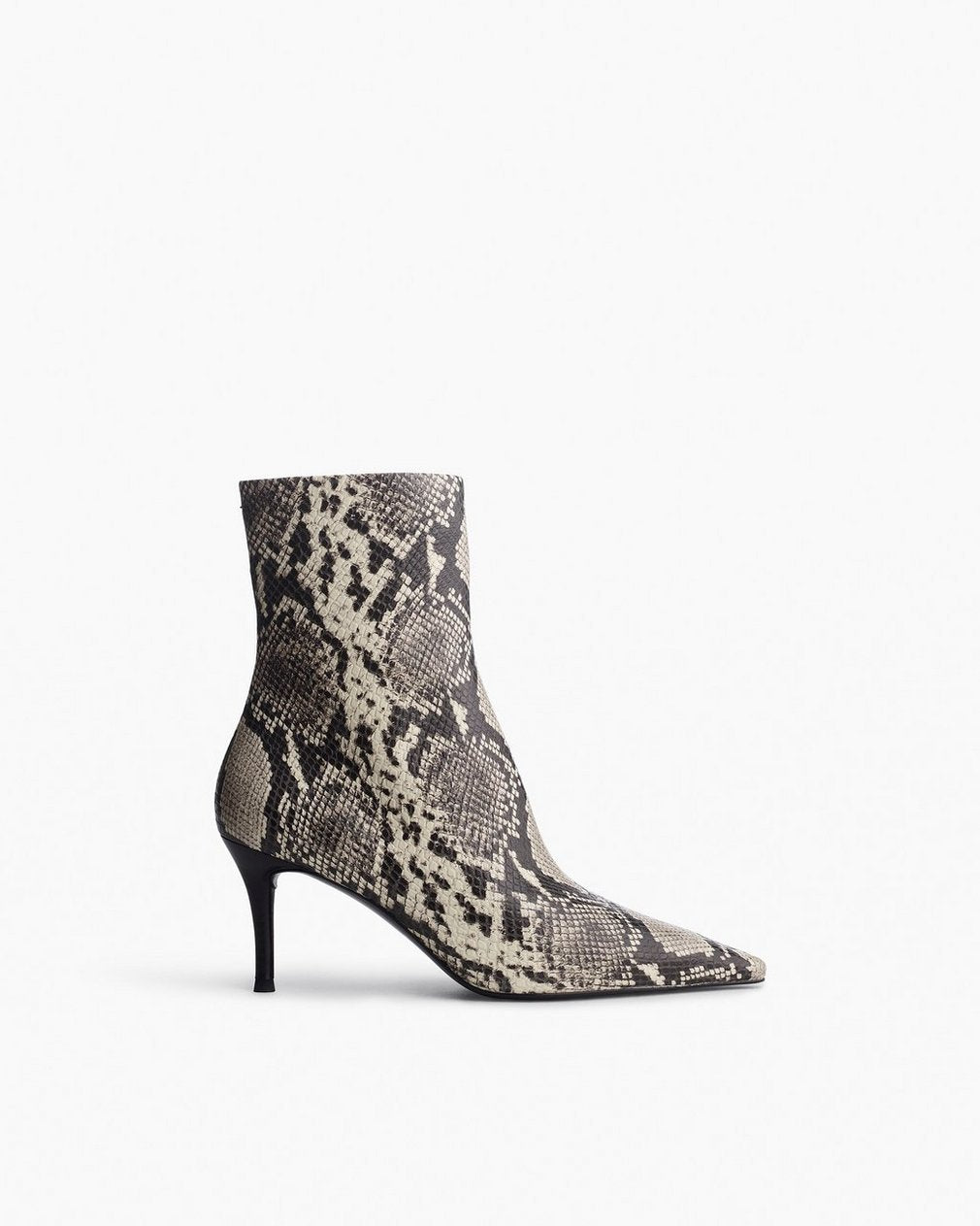 Mercer Embossed Leather Ankle Boots - White Snake
