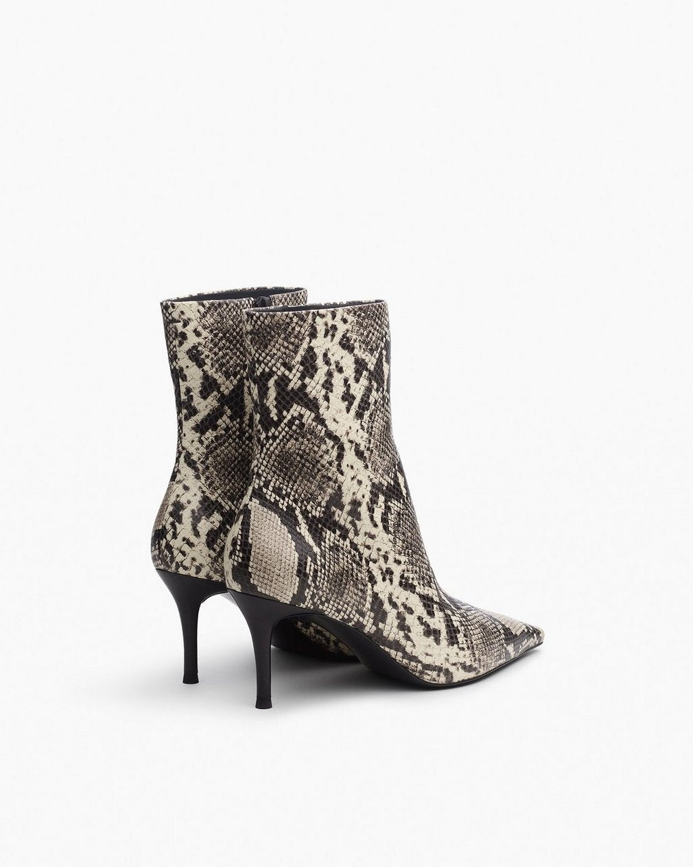 Mercer Embossed Leather Ankle Boots - White Snake