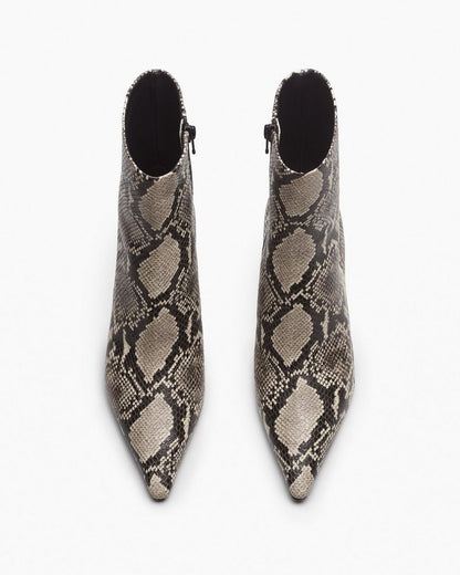 Mercer Embossed Leather Ankle Boots - White Snake
