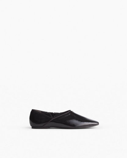 Sadie Leather Flats - Black