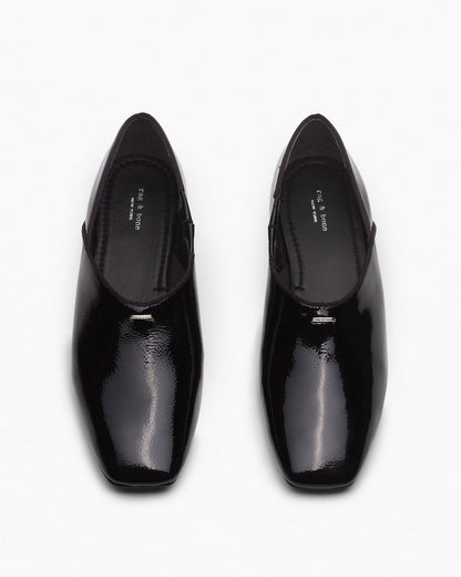 Sadie Leather Flats - Black