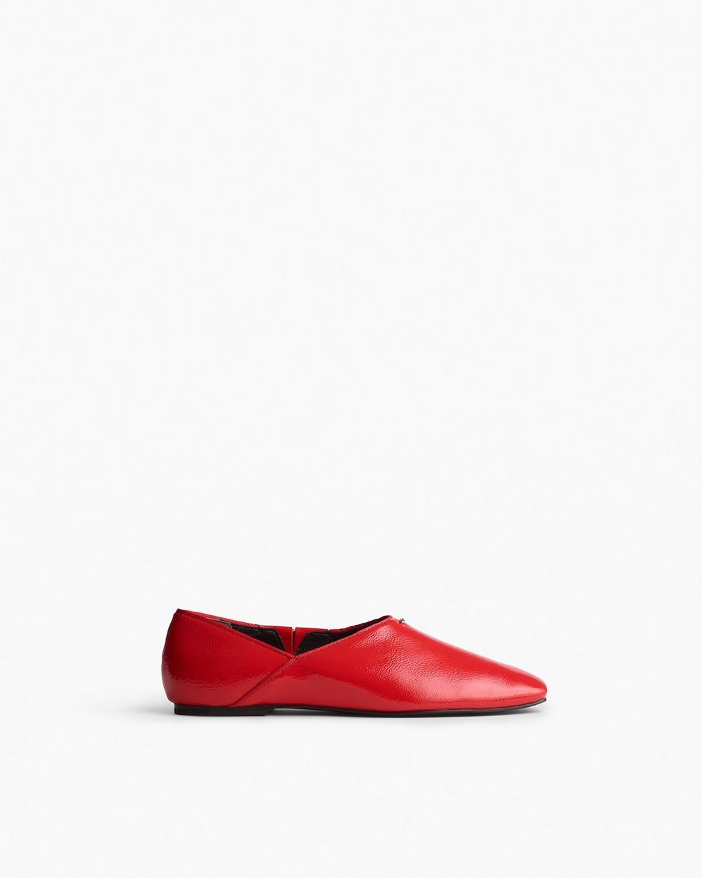 Sadie Leather Flats - Fiery Red