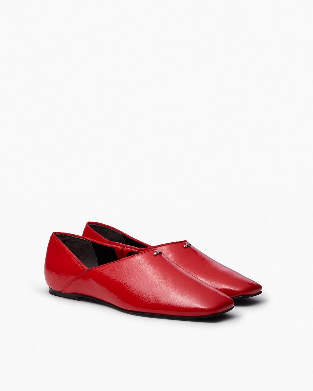 Sadie Leather Flats - Fiery Red