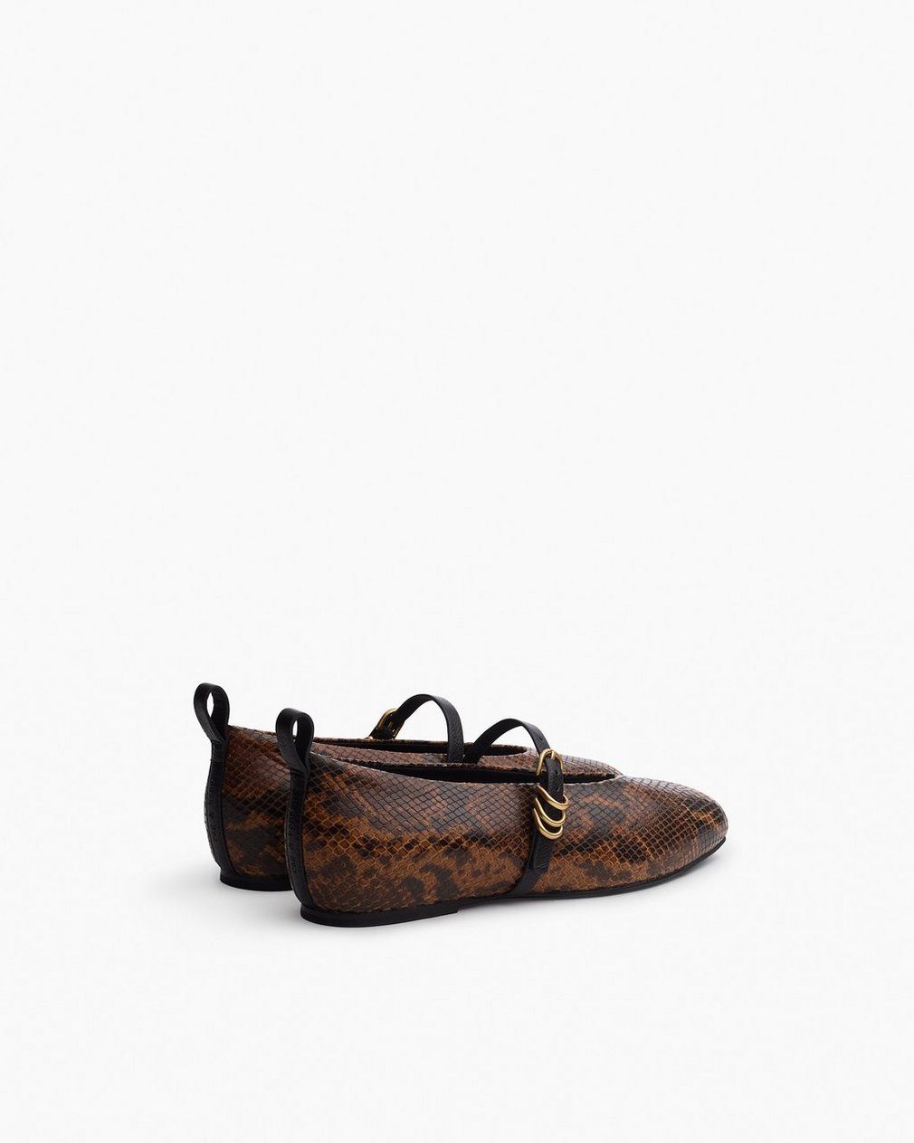 Spire Leather Mary Janes - Brown Snake