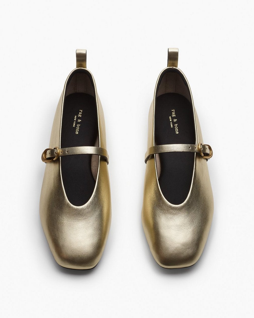Spire Leather Mary Janes - Gold