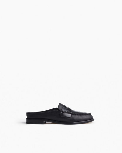 Carter Leather Mules - Black