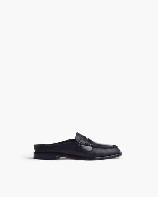 Carter Leather Mules - Black