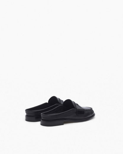 Carter Leather Mules - Black