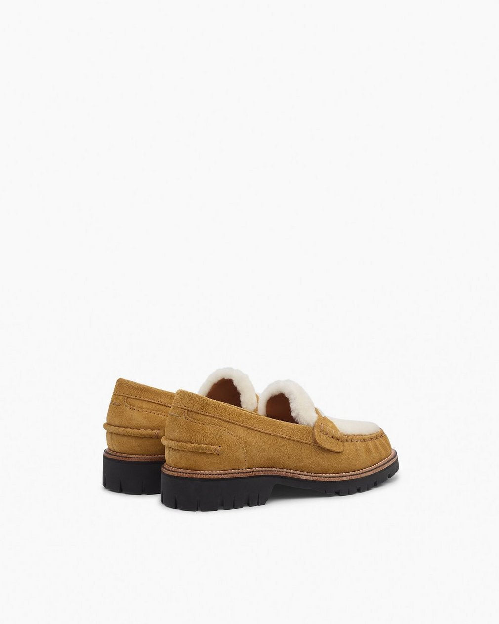 Corey Suede Shearling Loafers - Caramel Suede Shearling