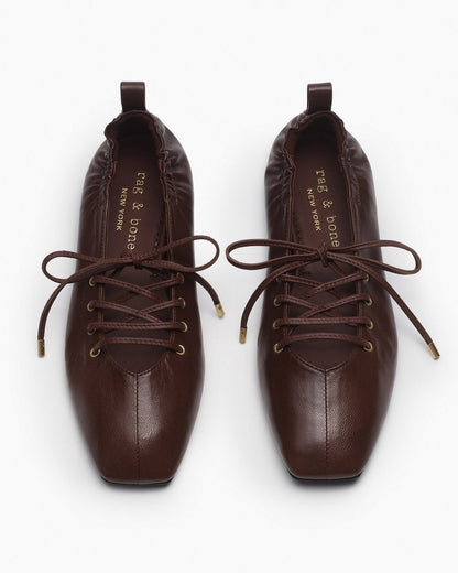 Sophia Leather Ballet Flats - Mocha