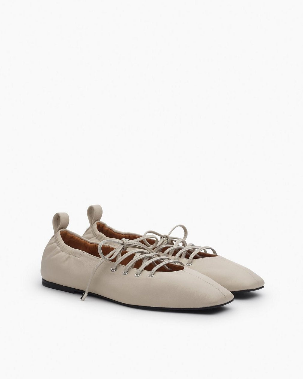 Sophia Leather Ballet Flats - Cloud