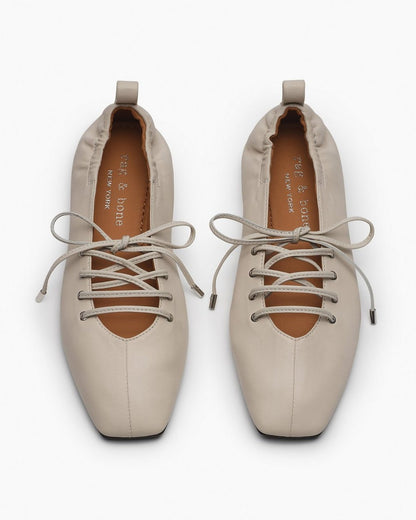 Sophia Leather Ballet Flats - Cloud