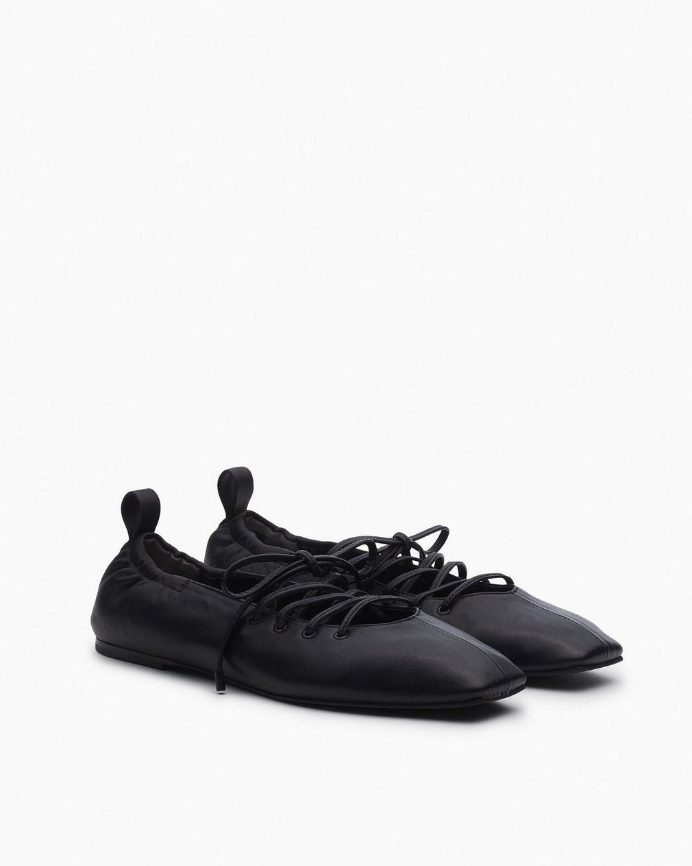 Sophia Leather Ballet Flats - Black