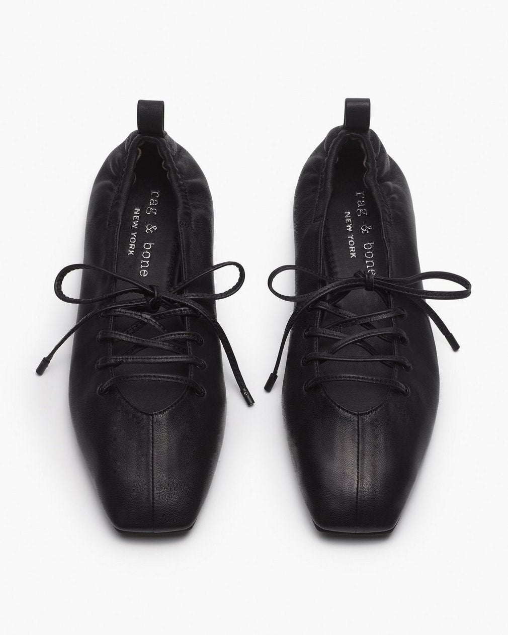 Sophia Leather Ballet Flats - Black