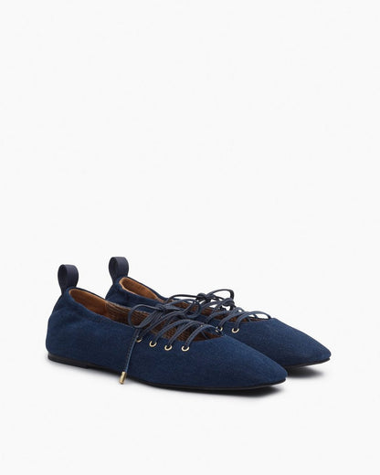Sophia Denim Ballet Flats - Indigo Denim