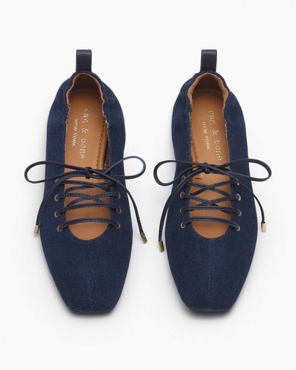 Sophia Denim Ballet Flats - Indigo Denim