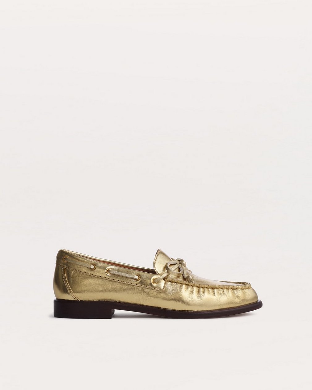 Carter Metallic Leather Boat Shoes - Gold