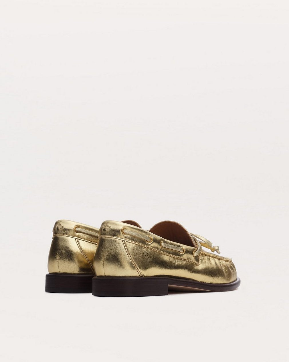 Carter Metallic Leather Boat Shoes - Gold