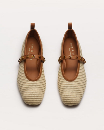 Spire Straw Mary Janes - Natural