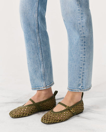 Spire Woven Mary Janes - Loden Woven