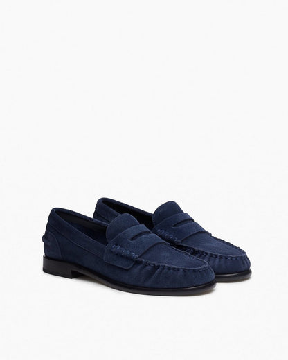 Carter Suede Moccasin Loafers - Navy Suede