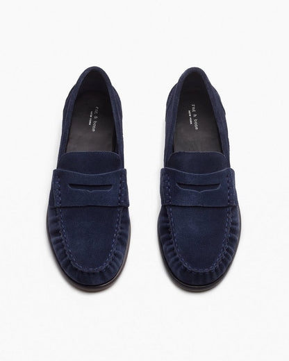 Carter Suede Moccasin Loafers - Navy Suede