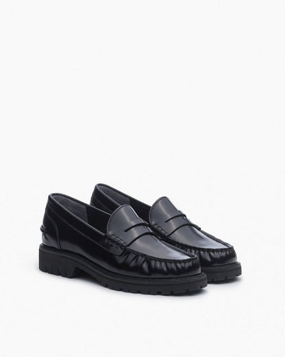Corey Leather Loafers - Black