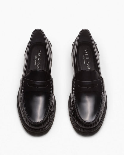 Corey Leather Loafers - Black
