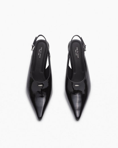 Mercer Leather Slingbacks - Black
