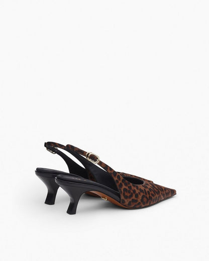 Madison Leopard Calf Hair Slingbacks - Leopard Hair Calf