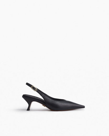 Madison Leather Slingbacks - Black