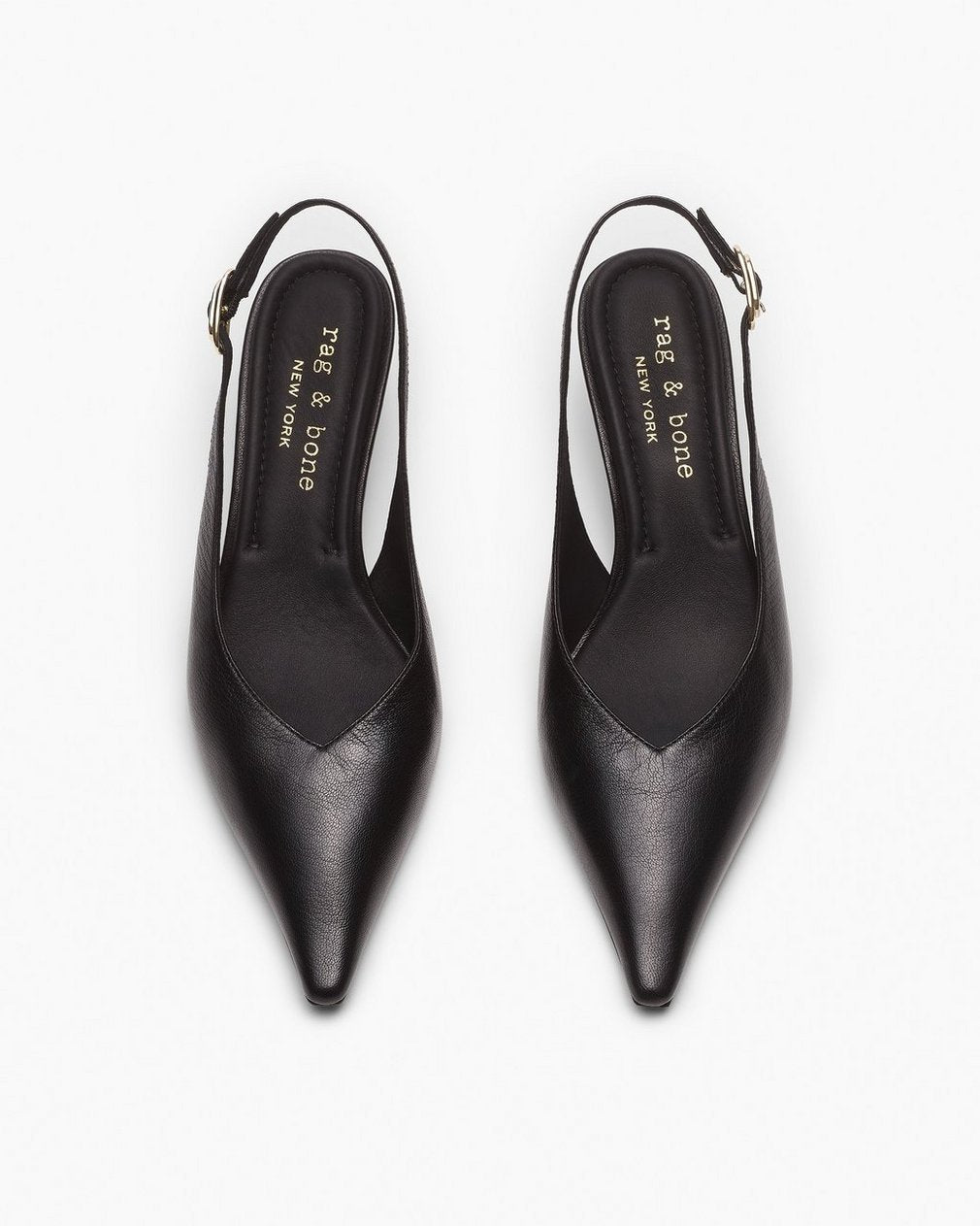 Madison Leather Slingbacks - Black