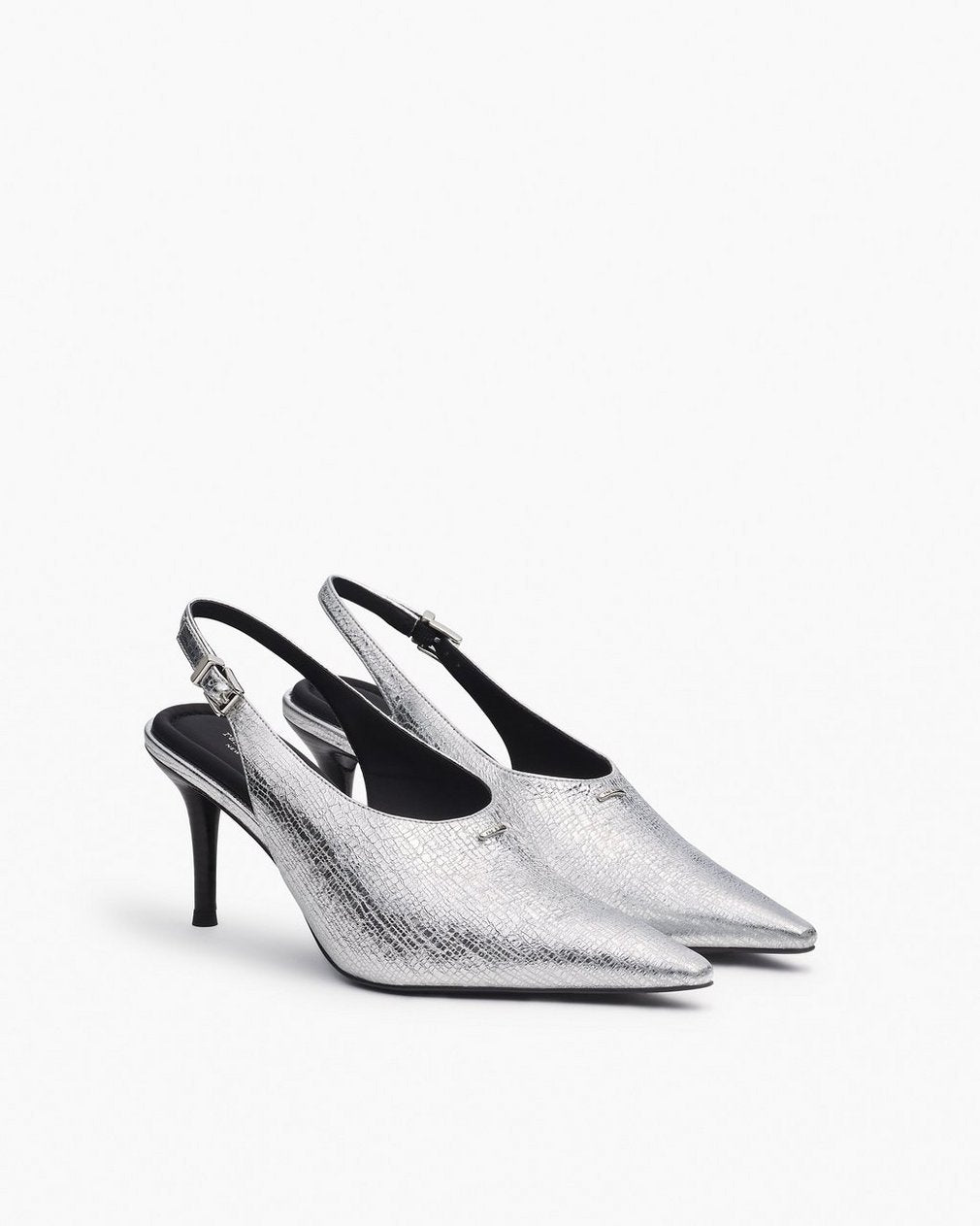 Mercer Leather Slingbacks - Silver