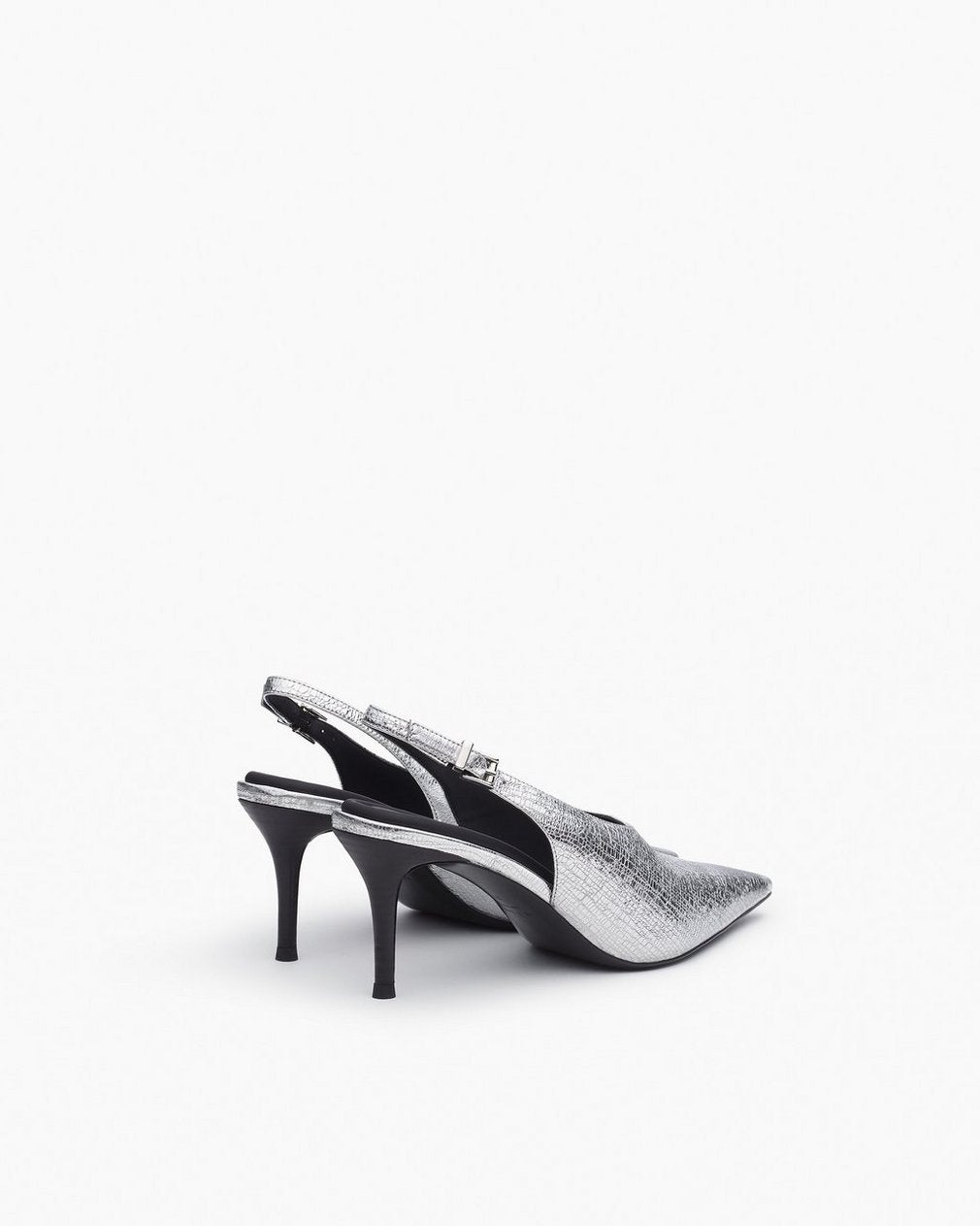 Mercer Leather Slingbacks - Silver