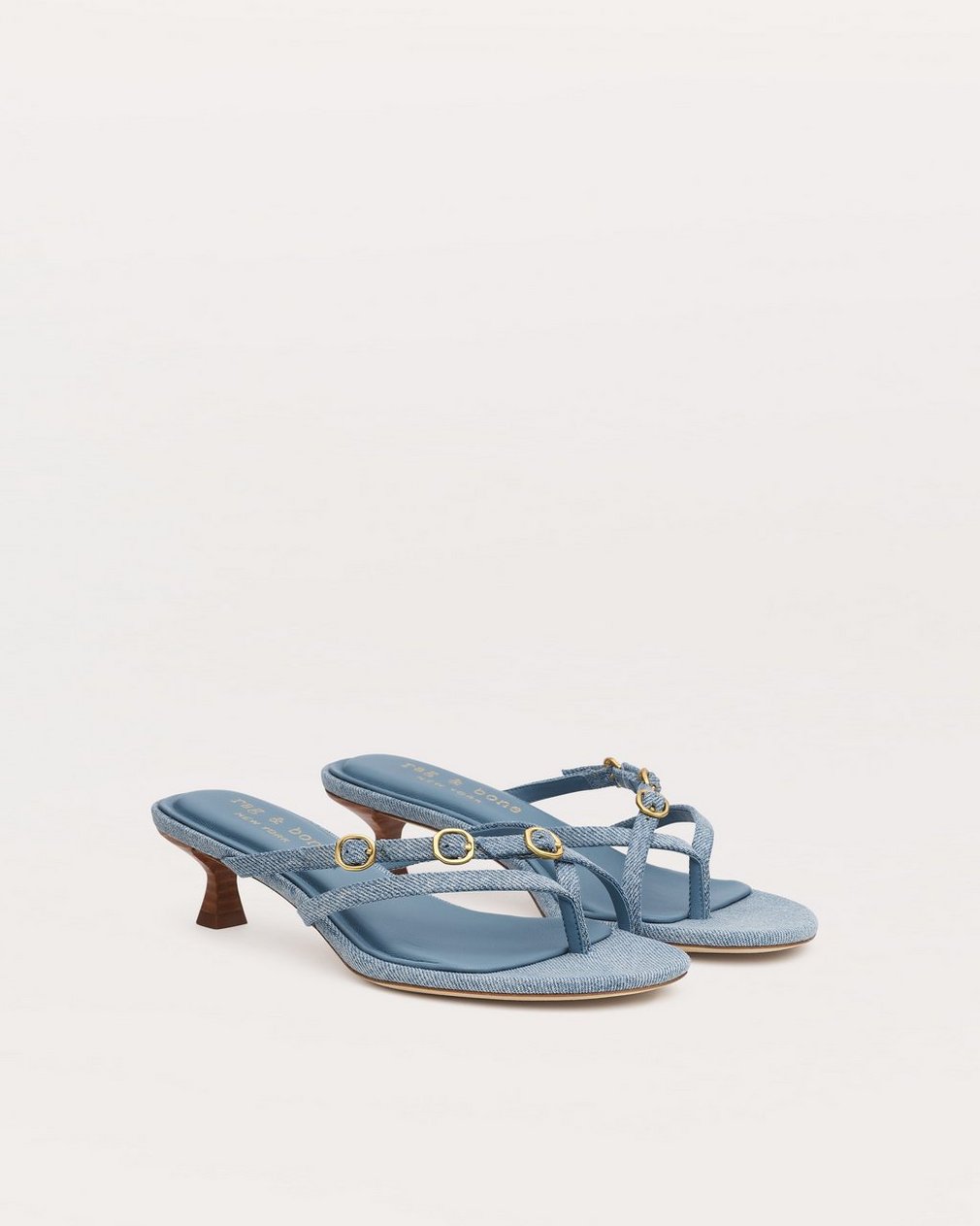Sammie Kitten Heels - Light Wash Denim