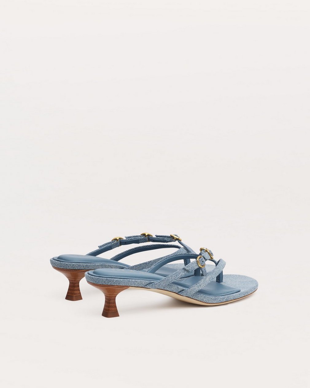 Sammie Kitten Heels - Light Wash Denim