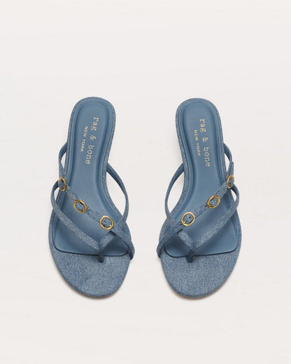 Sammie Kitten Heels - Light Wash Denim