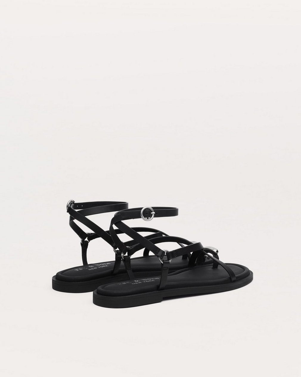 Geo Toe Ring Sandals - Black