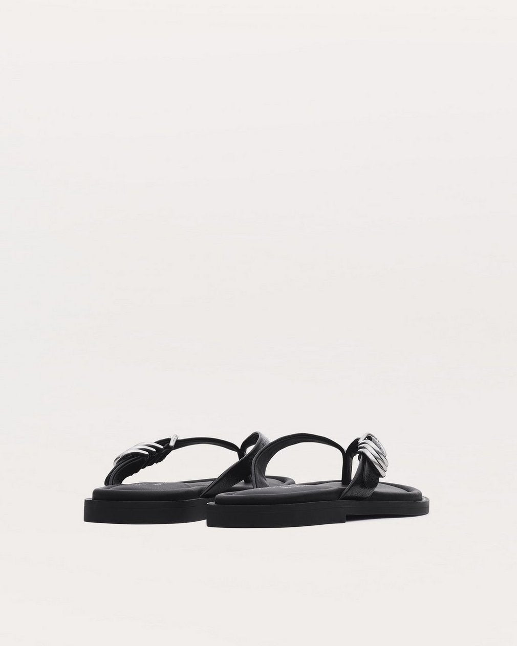 Gia Leather Flip Flops - Black