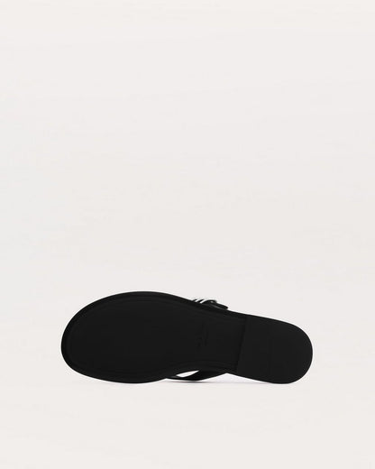 Gia Leather Flip Flops - Black