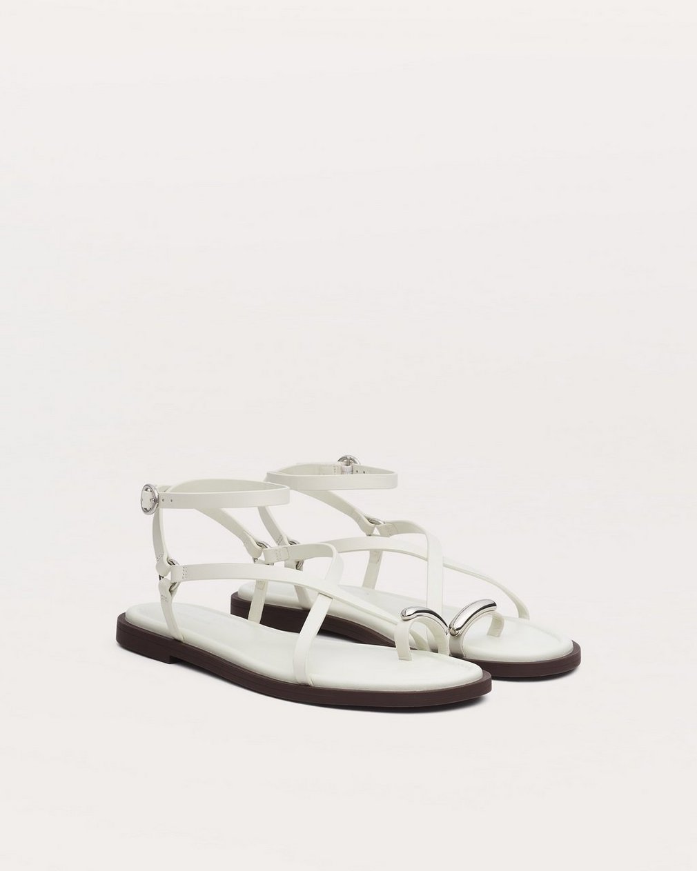 Geo Toe Ring Sandals - Antique White