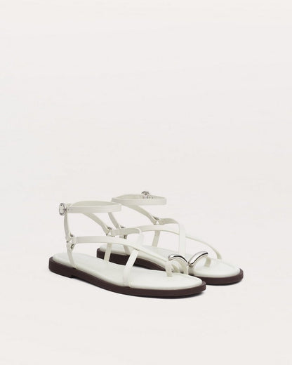 Geo Toe Ring Sandals - Antique White