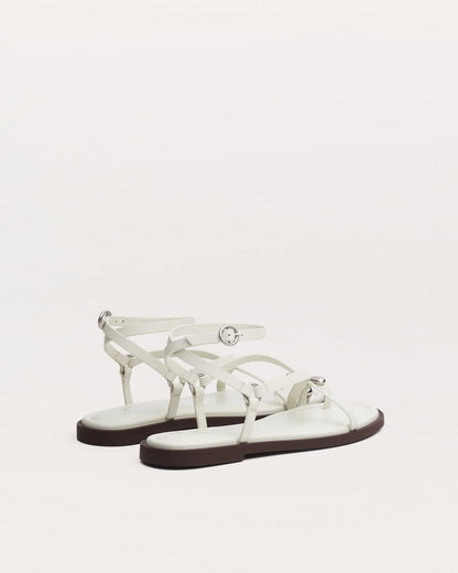 Geo Toe Ring Sandals - Antique White