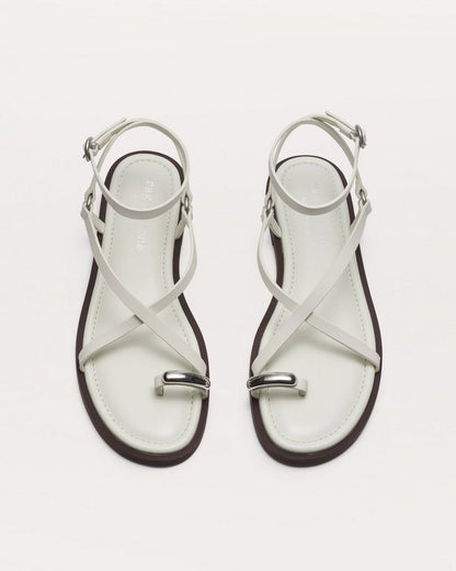 Geo Toe Ring Sandals - Antique White