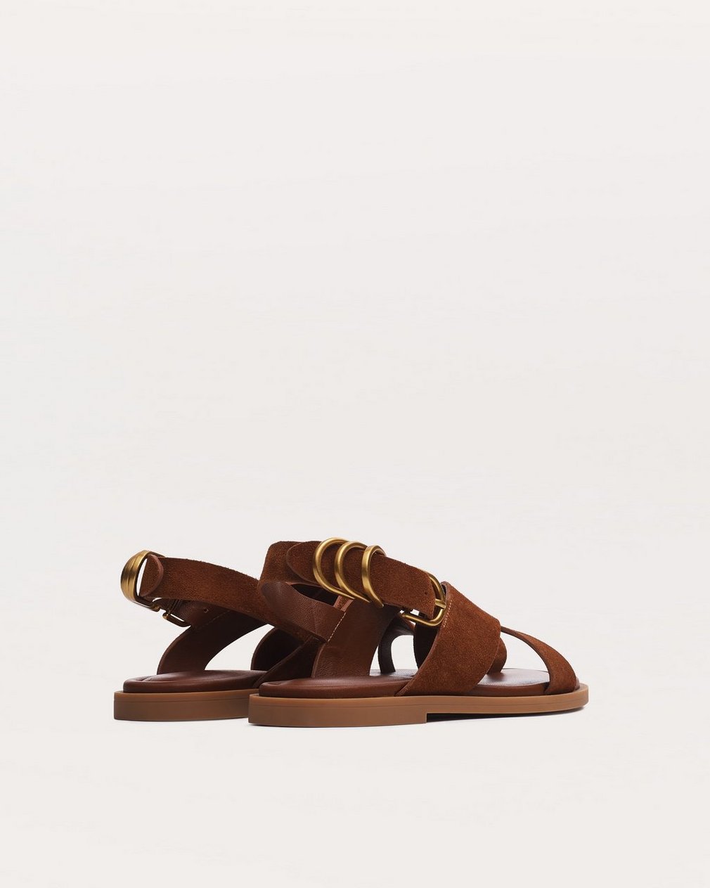 Gia Suede Crossover Sandals - Umber Suede