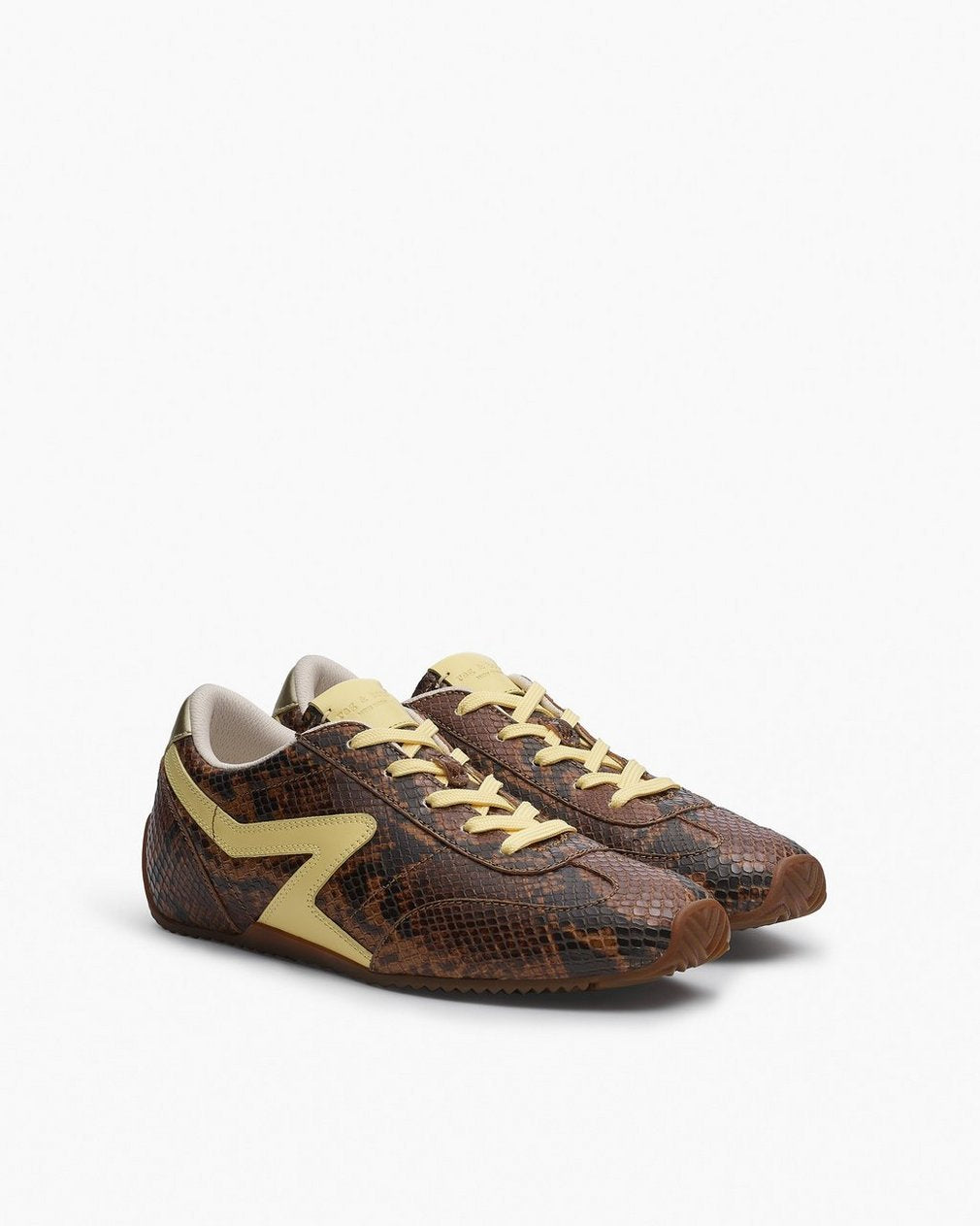 Ultra Slim Retro Runner Sneakers - Mocha Snake