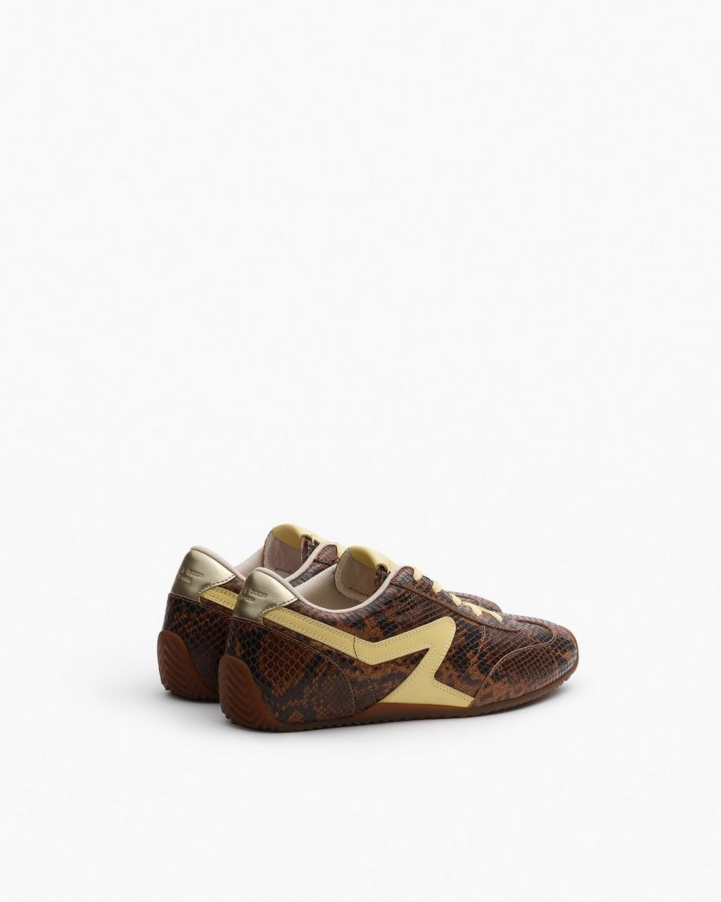 Ultra Slim Retro Runner Sneakers - Mocha Snake