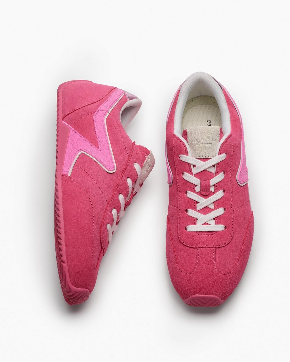 Ultra Slim Retro Runner Sneakers - Hot Pink Suede